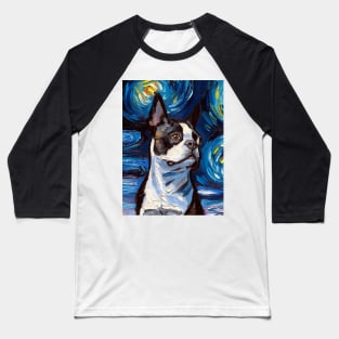 Boston Terrier Night (Portrait) Baseball T-Shirt